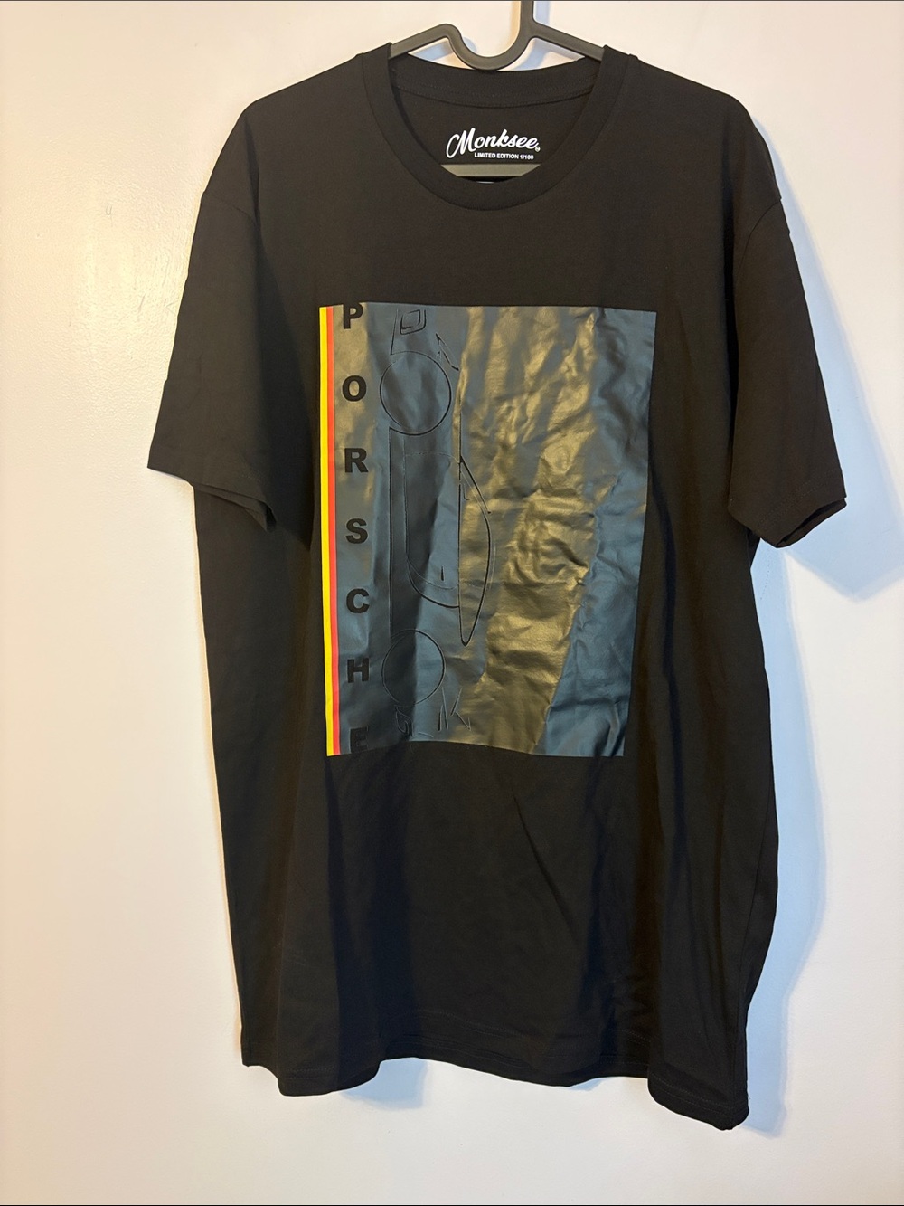 Monksee Black Limited Edition Porche Graphic T-shirt size L